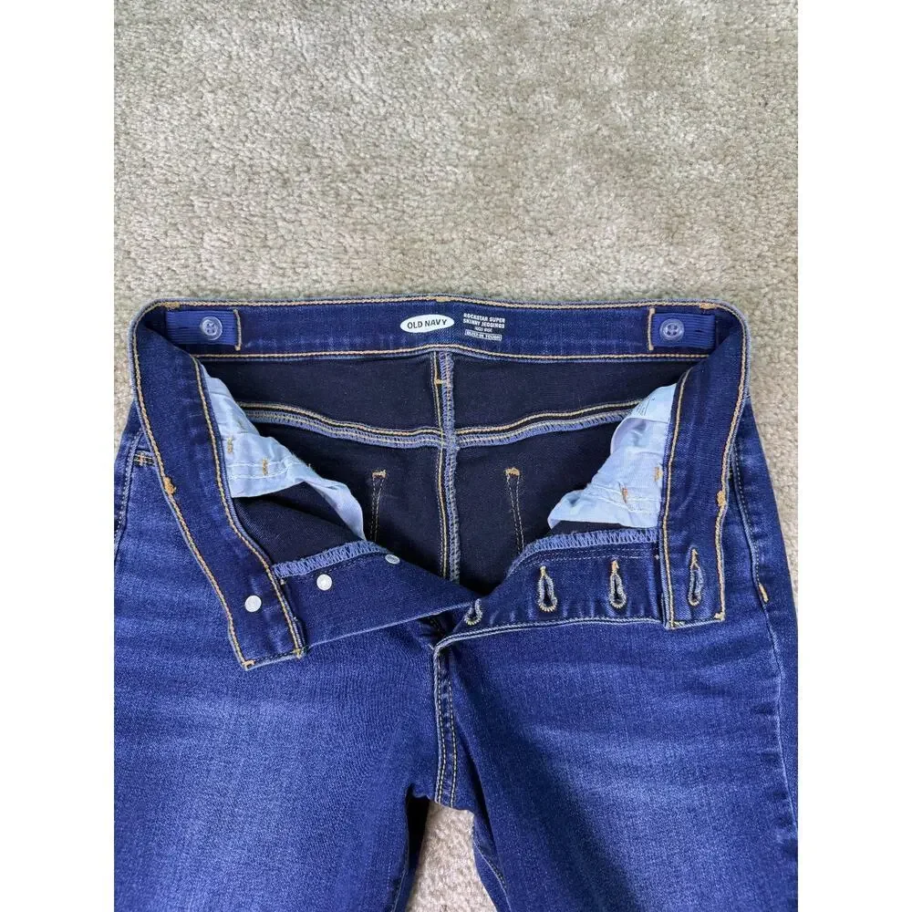 Old Navy Girls Rockstar Super Skinny Jeggings High Rise Blue Jeans Size 16 C332